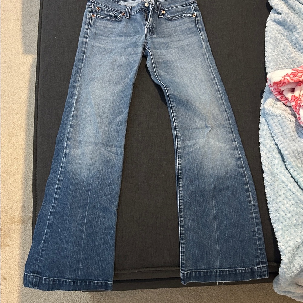 7 For All Mankind Light Blue Wide Leg Jeans